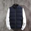 Vest Men's Winter Stand-up Collar Trend Vest Waistcoat Solid Color Men's Thick Jacket Warm Sleeveless Cotton Coat