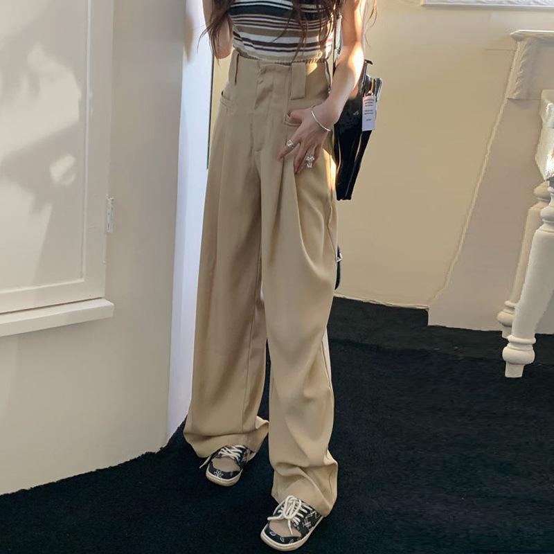 Women's Spring and Summer Loose High Waist Leisure Sports Wide Leg Pants