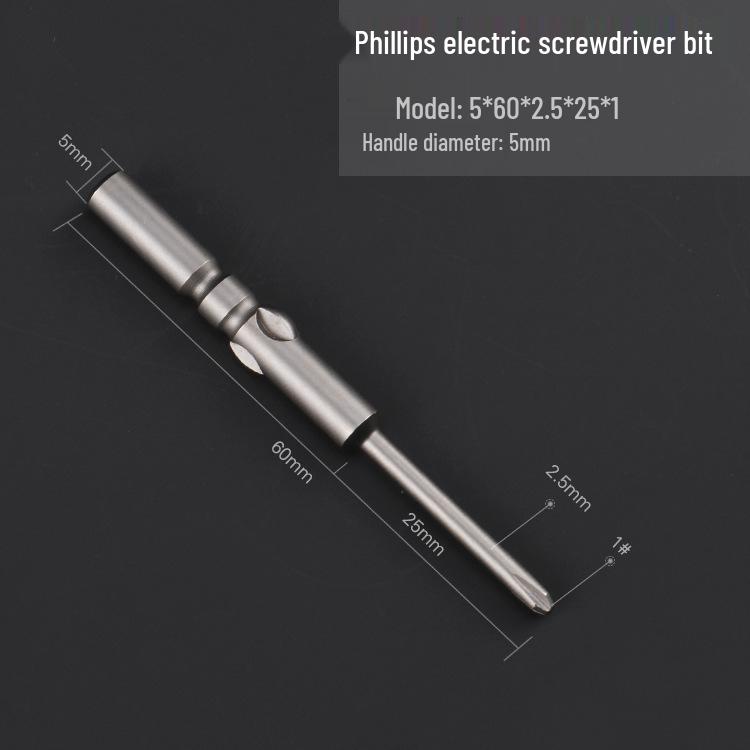 Hardened 5mm Magnetic S2 Steel Phillips Electric Screwdriver Bit Set