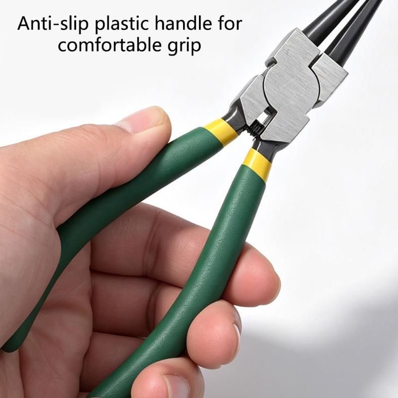 7inch Carbon Steel Circlip Pliers for Equipment Service with Coated Grip and Internal External Operation for Maintenance