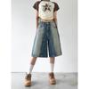 Pantaloncini di Jeans Donna Vita Alta Gamba Larga Pantaloni Classici Larghi Jorts Unisex Pantaloni Y2k Streetwear