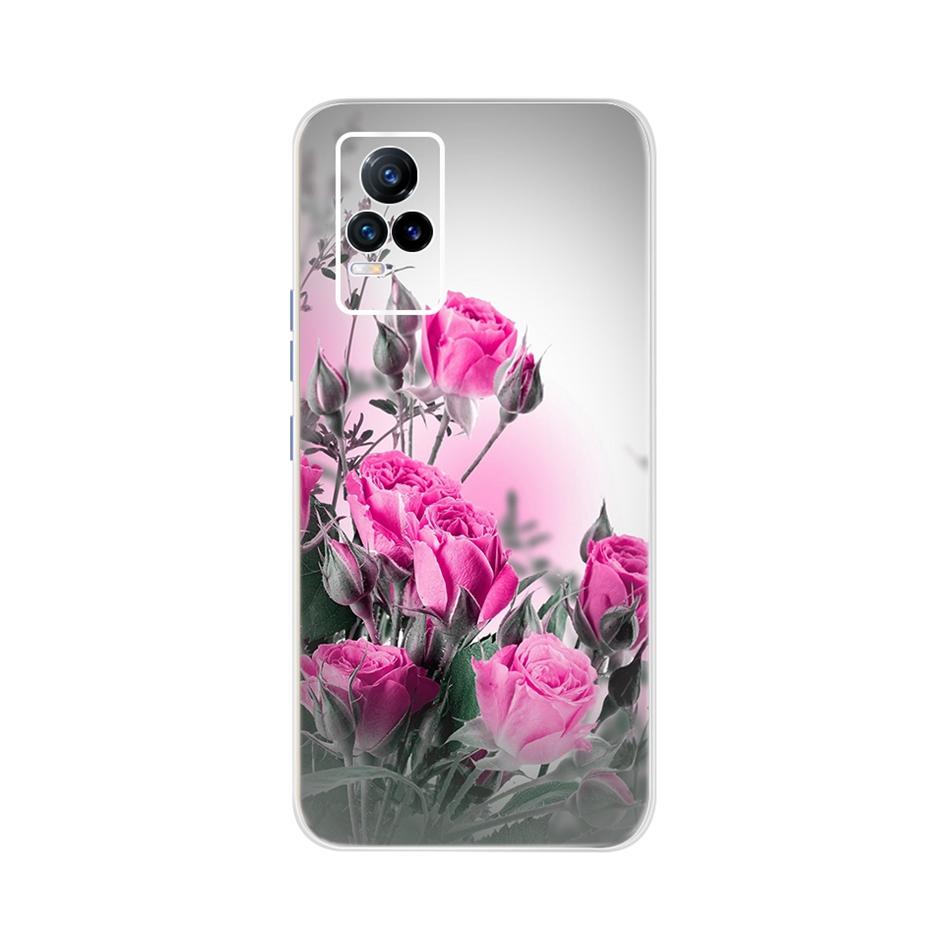 Colorful Flowers Case For Vivo V21e Case V2061 Soft Silicone Slim Fundas Phone Cases For Vivo V21e V 21 e Back Cover Full Bumper Vivo V21e