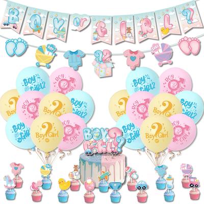 36pcs Gender Reveal Party Decoration Set for Baby Shower Christening