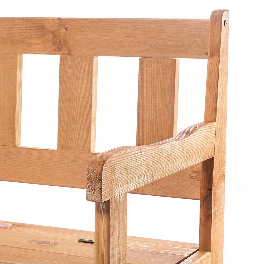 KADAX Wooden Garden Bench With Backrest 120cm With Box Terrace Balcony Garden