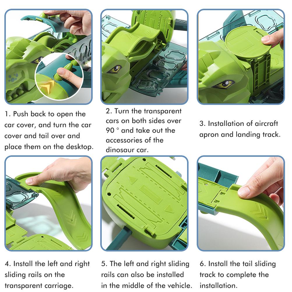 Aufziehbares Dinosaurier-Flugzeug-Bahnspielzeug Kinder Transportfrachtflugzeug Spielzeug Flugzeug Fahrzeugspielzeug