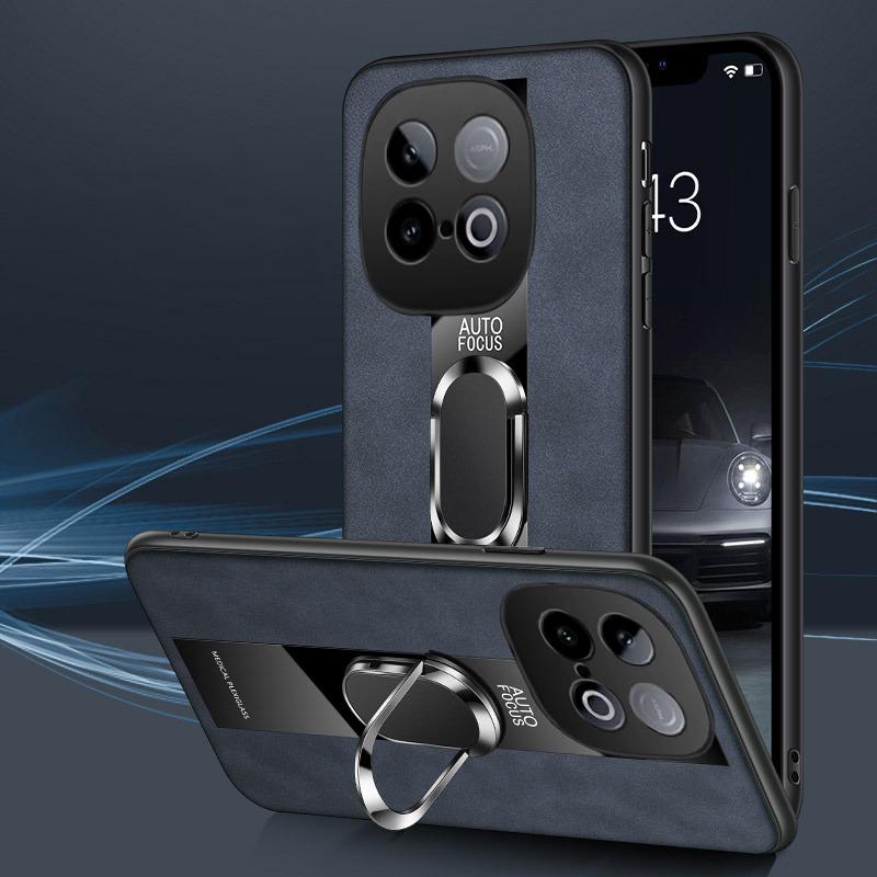 For Vivo iqoo Z10 case Combines Suede Leather + Hybrid Hard Soft Shell Stand Case for Vivo iqoo NEO 10 Phone casing