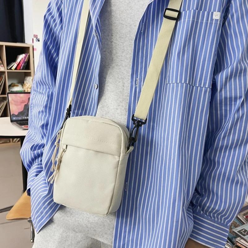 Messenger Sling Tassen Voor Mannen Casual Canvas Kleine Rits Crossbody Tas Eenvoudige Kleine Crossbody Schoudertas Mannen Tas