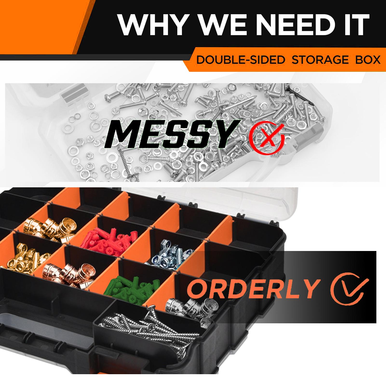 Parts Organizer Screw Organizer Box 34-compartment Storage Organizer Double-sided Parts Organizer tool box organizer CN