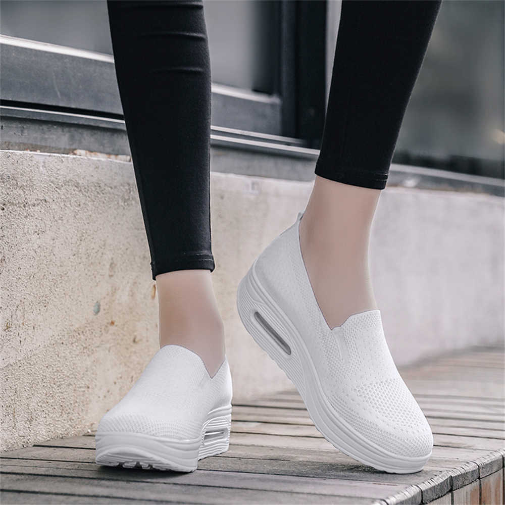 Fashion High Wedge Without Lacing Color Sneakers Vulcanize Women Summer Boots Women's Sports Shoes Sapatilla Vip Link Overseas