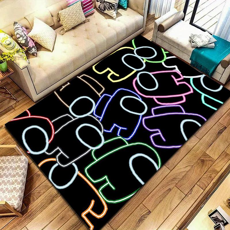 Tappeto Among Us per Soggiorno Camera da Letto Casa Decorazione Divano, Tappetino Antiscivolo per Giochi Bambini