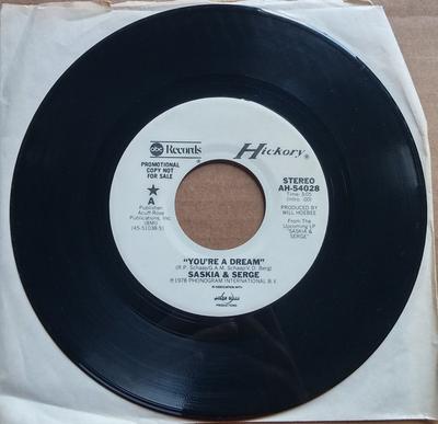 7inch Record SASKIA & SERGE - You're A Dream / When Will I Be Lov AH54028PROMO ABC Records, Hi 1978 US Folk Used