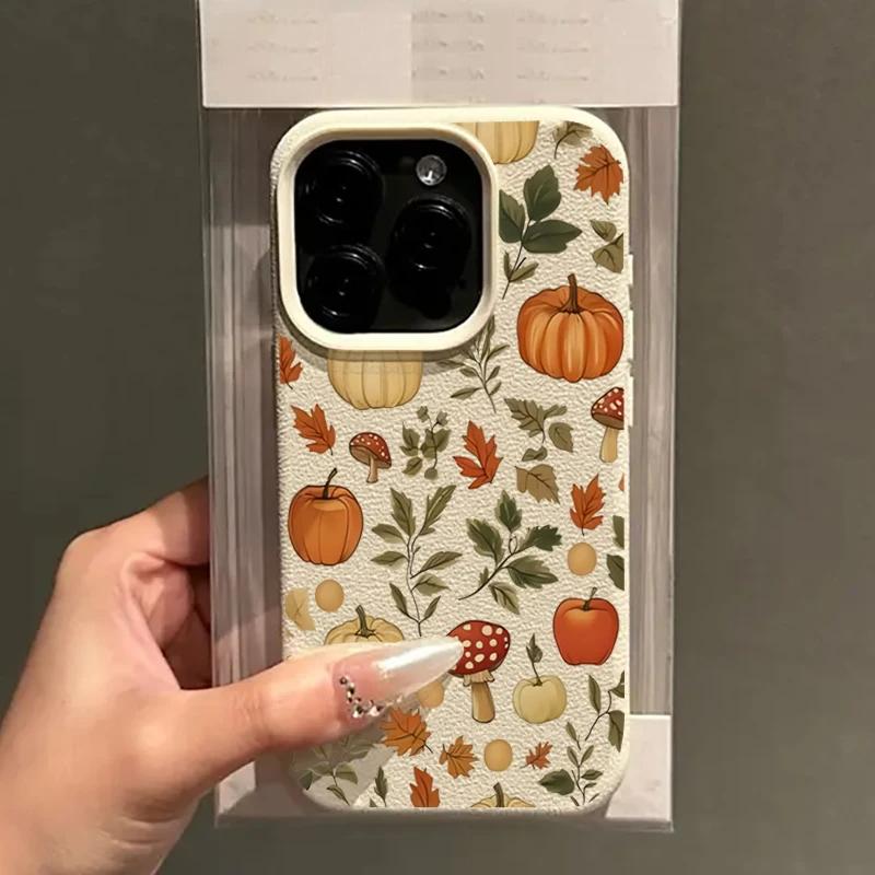 Autumn Themed Pumpkin Pattern Phone Case For iPhoen 17 16 15 14 13 12 11 Pro Plus Max 17 Air X XS XR Soft Shockproof Back Cover