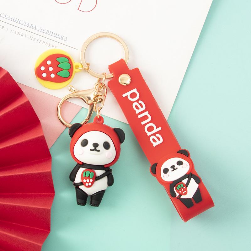 Sichuan Panda Bamboo Keychain Ornament: Cute Chengdu Zoo-Inspired Small Gift