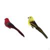 2pcs Artificial Foam Birds With Clamp Garden Tree Decor