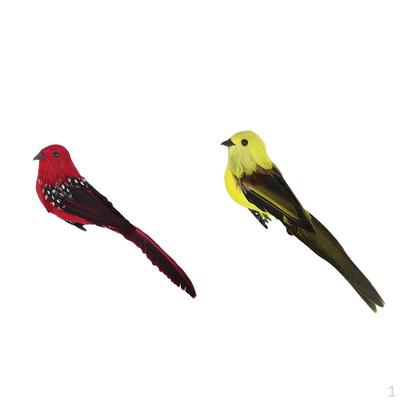 2pcs Artificial Foam Birds With Clamp Garden Tree Decor