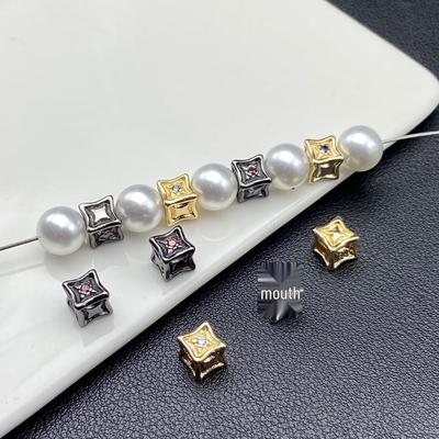 High Color Retention Square Spacer Beads for DIY Crystal Jewelry Bracelet Stringing Beaded Hand Ropes.