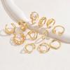 12Pcs/Set Irregular Smooth Rings Set for Women Geometric Exaggerated Imitate Pearl Finger Rings Vintage Fashion Party Jewelry