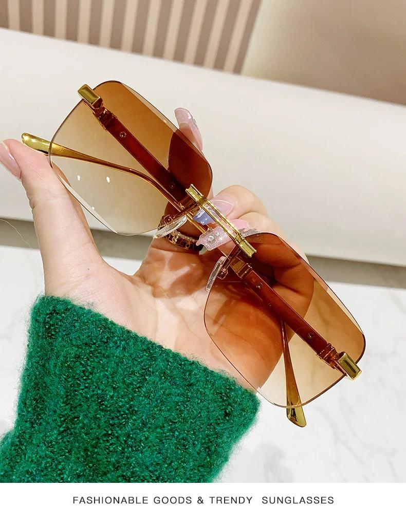 Small Square Luxurious Sunglasses Women Men Brand Designer Fashion Sun Glasses Female Male Casual Rimless