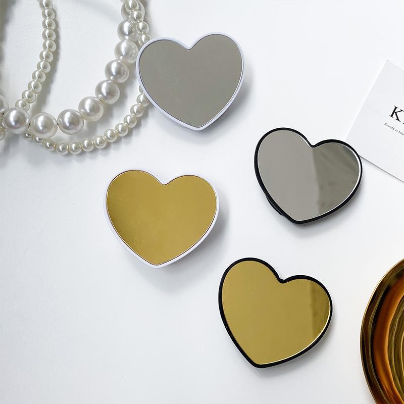 Paste Folding Air Cushion Mobile Phone Holder Creative Makeup Love Mirror Desktop Tablet Suitable For Lazy Bracket