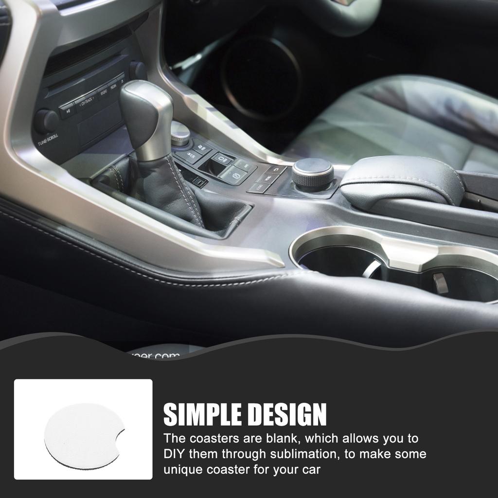 50pcs Car Coasters Blank Diy Sublimation Coasters Heat-Resistant Wear-Resistant Non-Slip Cup Mats For Car Portable Holder