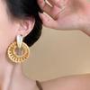 Flower Bohemian Drop Earrings Round Geometric Earrings Temperament Beach Jewelry  Gift