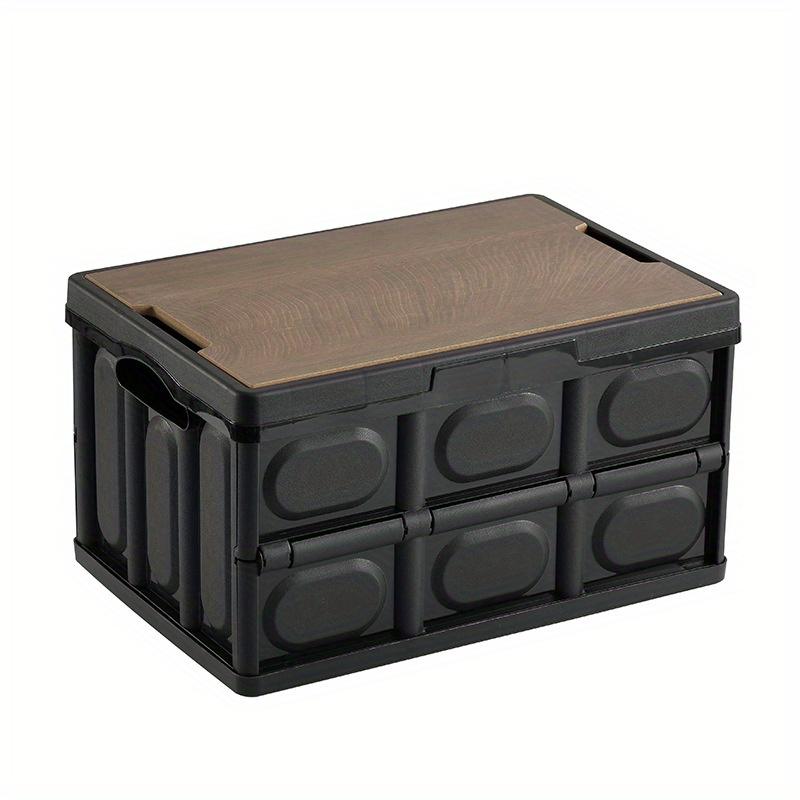 42*28*24cm1Stk. Haushalts- & Camping-Faltaufbewahrungsbox mit Holzdeckel, multifunktionale Outdoor-Aufbewahrungsbox für Kleinteile für Camper.