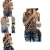 Elegante T-shirt da Donna con Stampa Leopardata e Design Cold Shoulder Perfetta per l'Estate