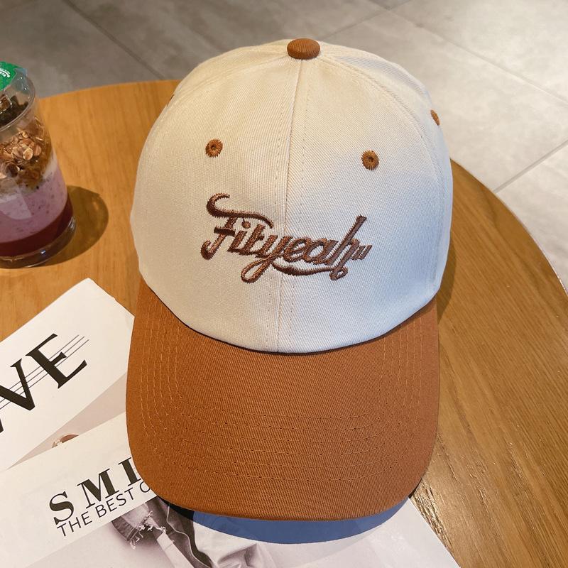 

Baseball cap children spring and autumn new fashion summer black face small embroidery color matching cap men s trendy Adjustable