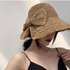 Girls Wide Brimmed Straw Hat Spring Summer Sun Protection Foldable Fisherman Beach Travel Sun Hat Portable Version