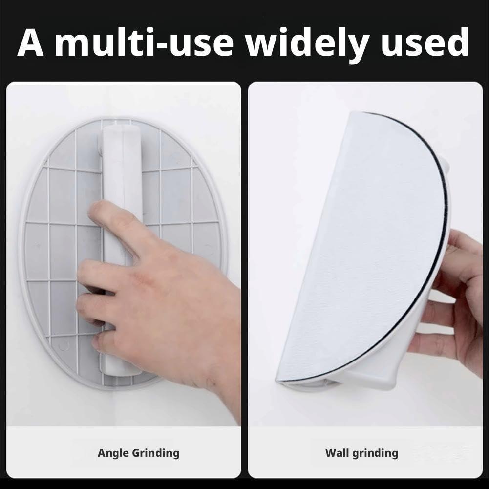 Multifunctional Sandpaper Rack Self-Adhesive Sanding Sandpaper Tool Semi-Circular Angle Sanding Tool with 10 Sandpaper