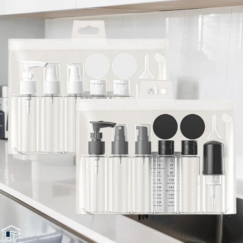 Set de 11 buc/Set Sticle de Călătorie – Recipiente moi PET reîncărcabile pentru loțiune, șampon și articole de toaletă lichide