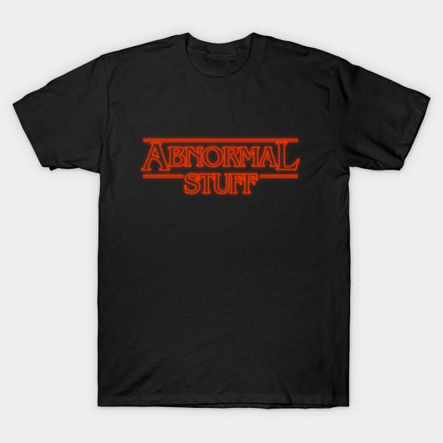 

Men Black Print T-shirt Stranger Things - Abnormal Stuff No-Cut Transfer Paper Print Cotton Tshirt 2XL чёрный