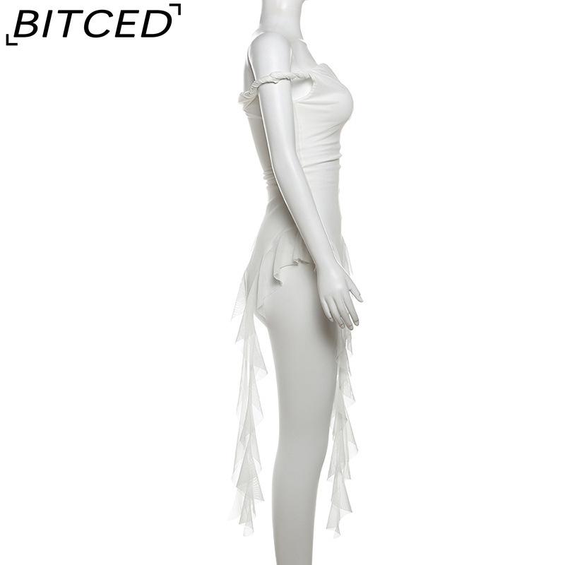 BITCED Spring Women's Solid-Colour Slim-Fit Streetwear Off-the-Shoulder Sleeveless Backless Top