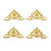 20 Pcs Cupboard Wood Corner Decorative Flower Wrap Corners Bronze Cover Guard Box Feet Metal Embossed Corner Code 35mm +Screws