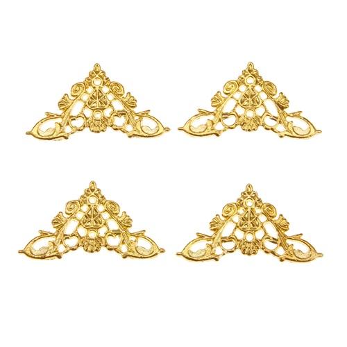 

20 Pcs Cupboard Wood Corner Decorative Flower Wrap Corners Bronze Cover Guard Box Feet Metal Embossed Corner Code 35mm +Screws