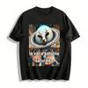 Lustiger Saturn-Kuh-Grafikdruck Lässiges T-Shirt Reines Baumwoll-T-Shirt