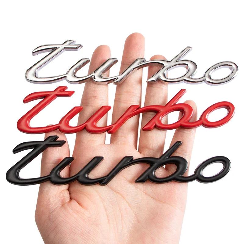 3D Metal Turbo Letters Rear Trunk Front Grille Hood Emblem Badge Sticker Universal For Mazda Hyundai BMW Honda KIA Mitsubishi Wcgvh11