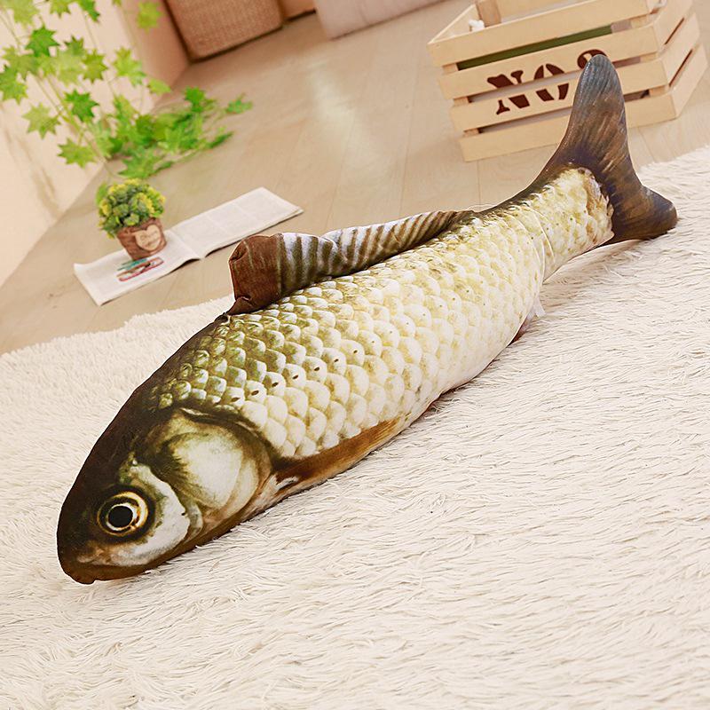 Plush Catnip Fish Toy & Teasing Stick for Cats