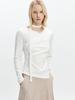 GRAYDATION Unbalance Draped Wrap T-Blouse Off White