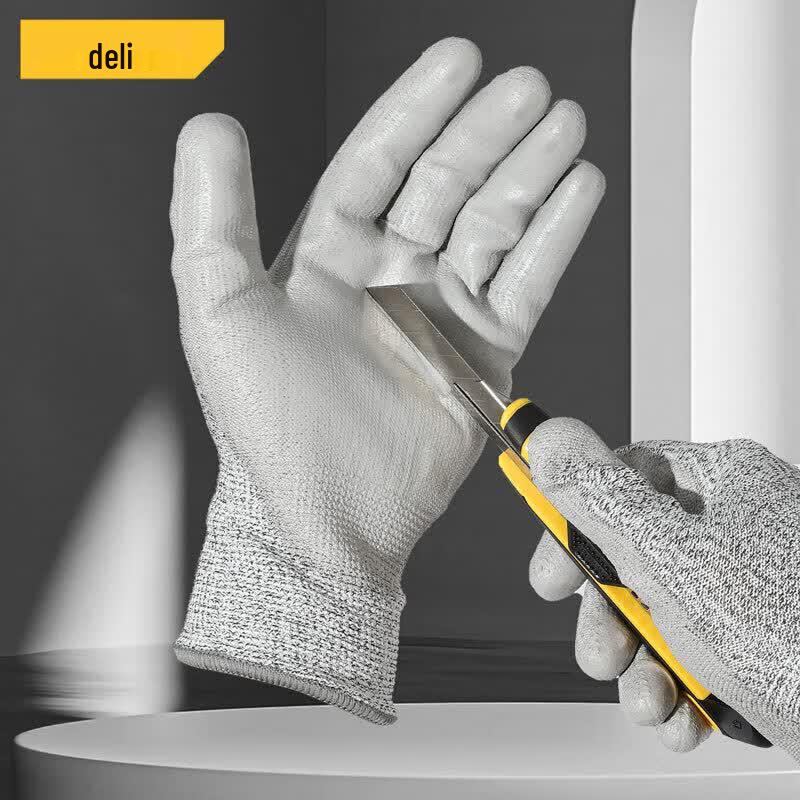 Deli PU Coated Cut-Resistant Work Gloves