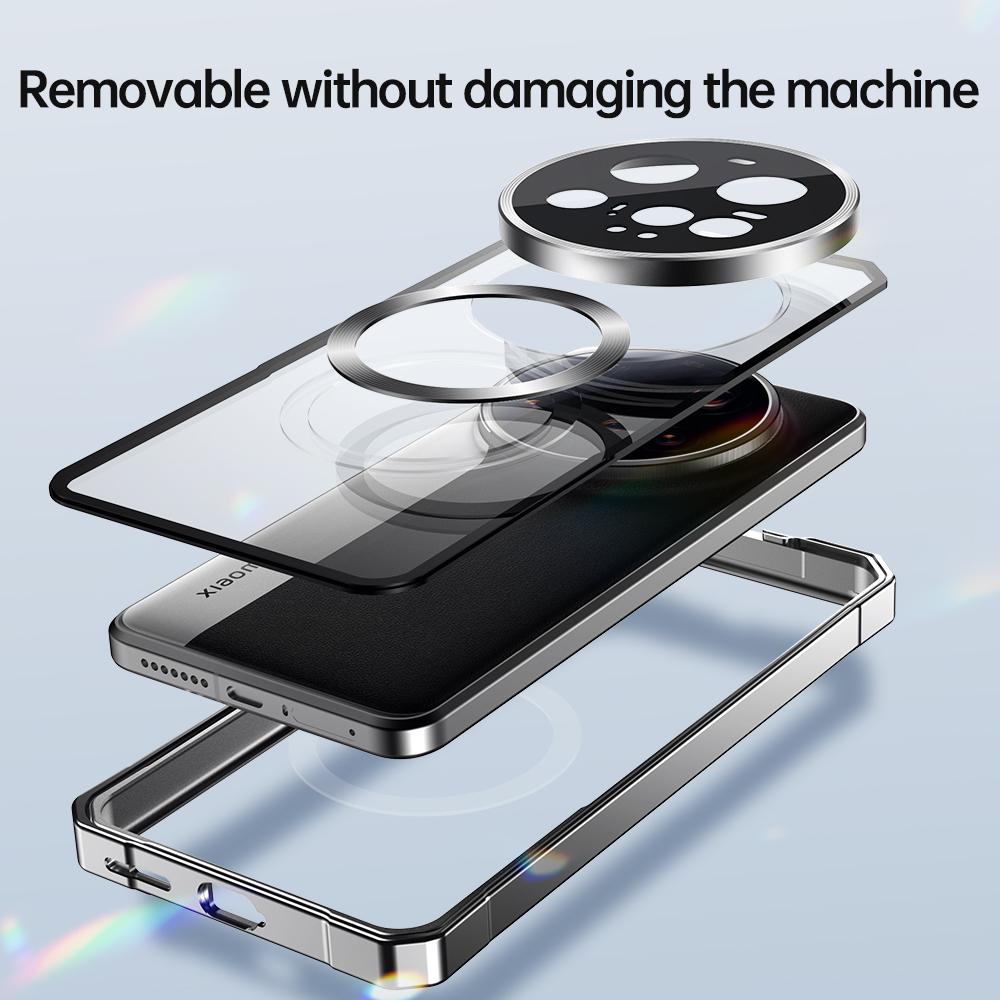 Magnetický Hybridní Kovový Nárazníkový Rám Pouzdro Pro Xiaomi 15 Ultra / 15 Pro / 15 5G Průhledná Matná PC Zadní strana Nárazuvzdorný Kryt