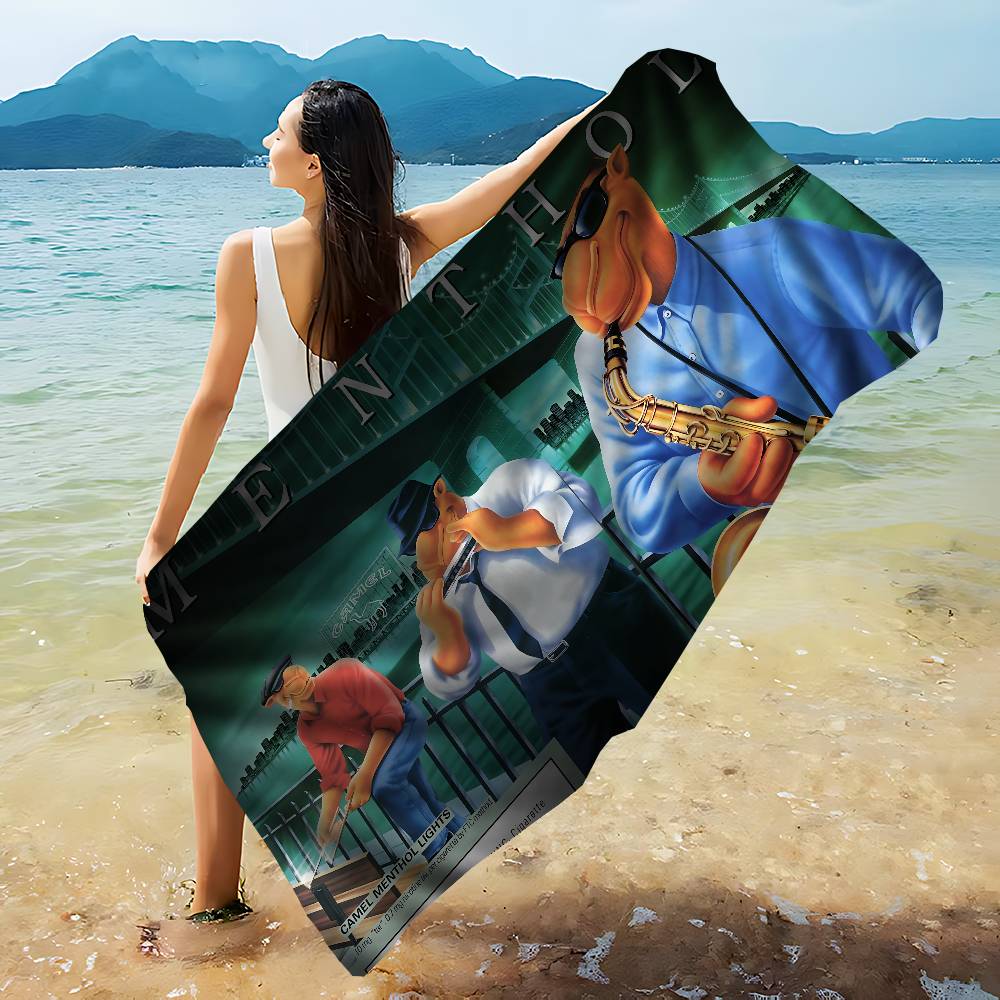 Fashion Brand C-Camel Logo Big Microfiber Beach Towels Quick Dry Towel Sand Beach Towels Pool Towel for Travel Swim Pool Yoga