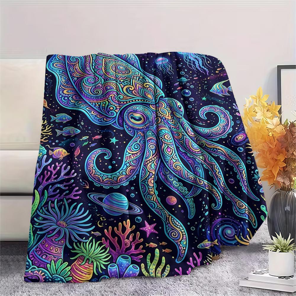 Colorful Line Animals Print Flannel Blanket,High quality Comfortable for All Seasons,Home Decor,Warmth and Comfort,Perfect for Christmas Gifts