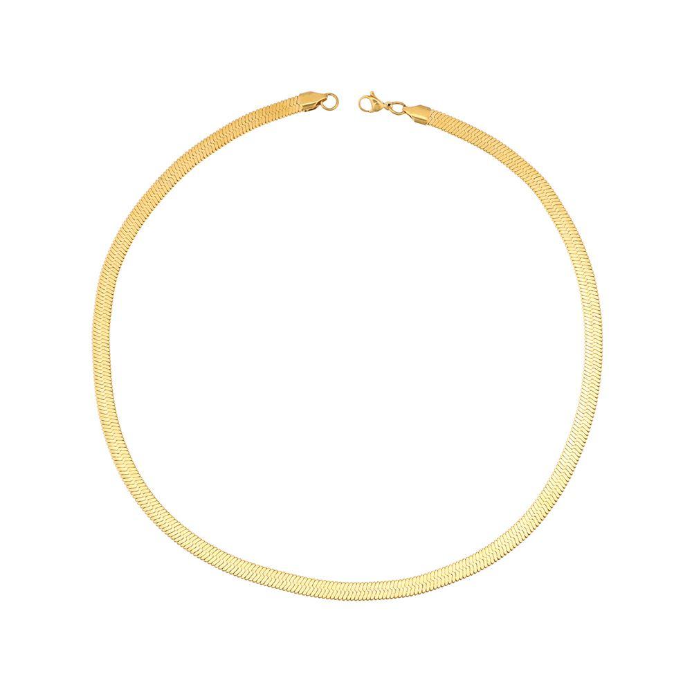 Dárky Šperky Choker Hadí Článkový Řetízek Rybí Kost Náhrdelník Plochý Hadí Řetízek Zlacený/Postříbřený