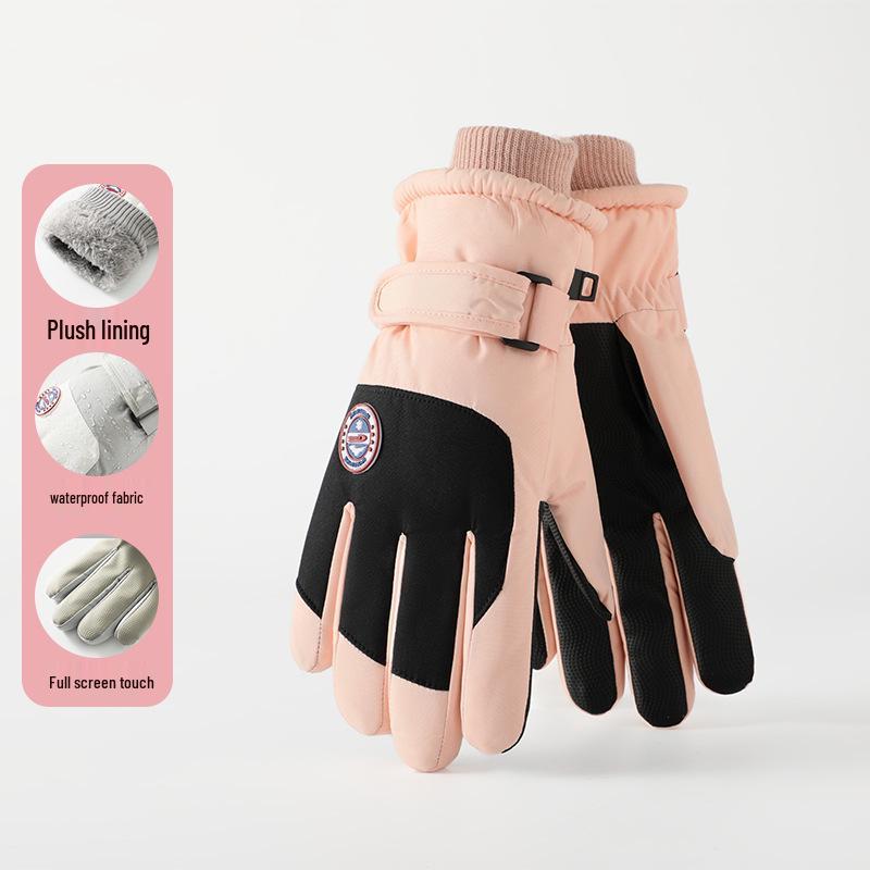 Unisex Windproof Waterproof Ski Gloves for Autumn/Winter Riding, Motorcycling. Warm, Split Finger Design with Velvet Lining.