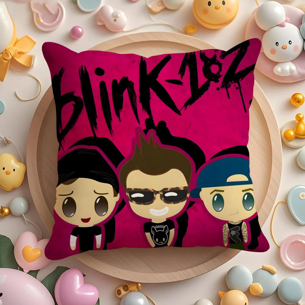 B-Blink-182 band Cushion Cover Home & Car Multi-Scene Pillow Cover - Reversible, Soft & Durable for Daily Use