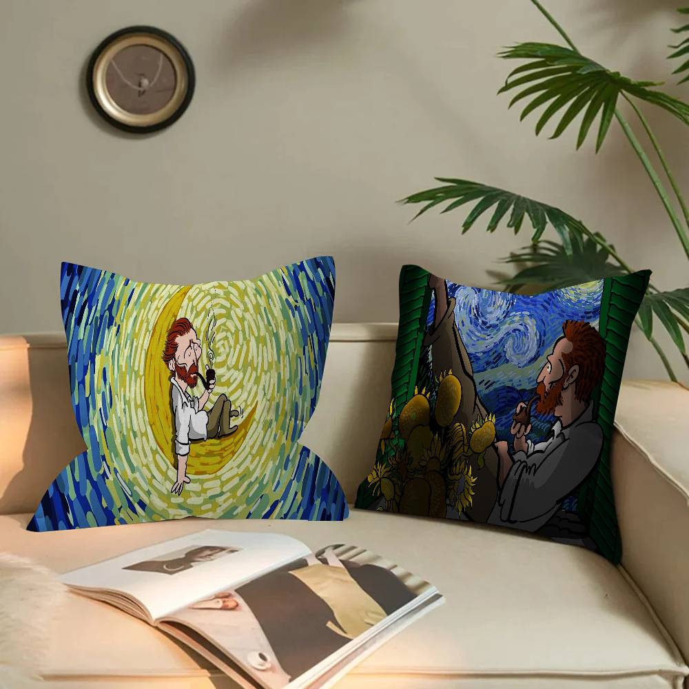 Painter Van Gogh Cushion Cover Pillow Cover Decor Pillowcase Printed Cushion Case For Couch