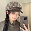 Warm Shade New Autumn and Winter Woolen Plaid Retro Beret Femininity Fashionable Versatile Octagonal Hat Hat