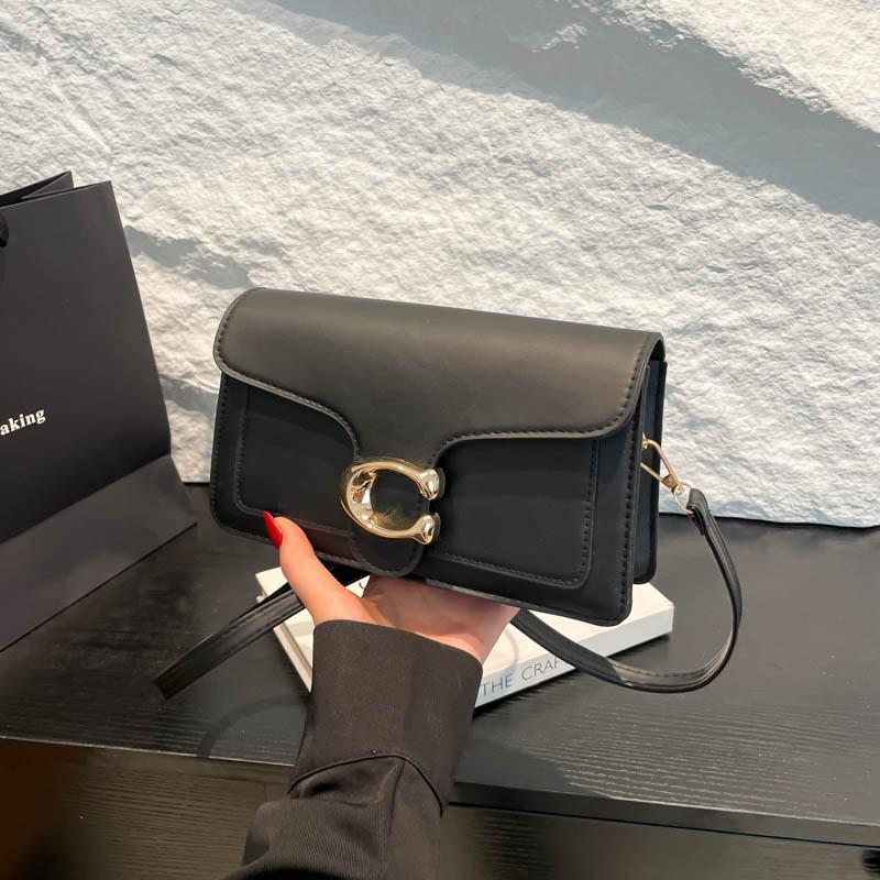 

Новая сумка женская премиум однотонная простая и универсальная маленькая квадратная сумка многоотделенческая сумка через плечо чёрный