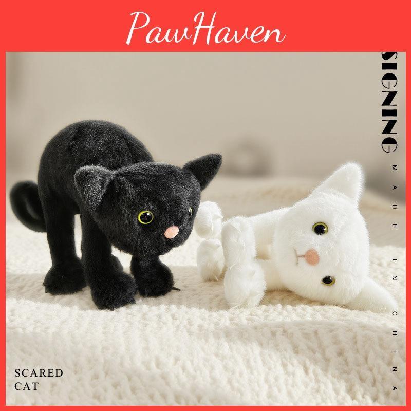 Cat Black White Plush Toy Stuffed Doll Cartoon Room Decoration Cute Kids Gift
